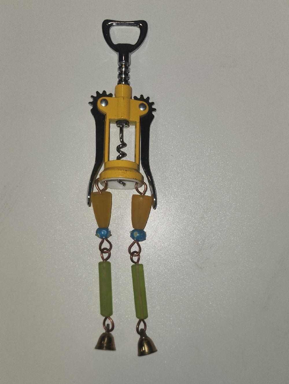 Yellow Wing Corkscrew Bottle Opener with Beaded Tassels